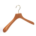 Suit hanger customized luxury coat hanger wood and pants hanger with golden hook for display